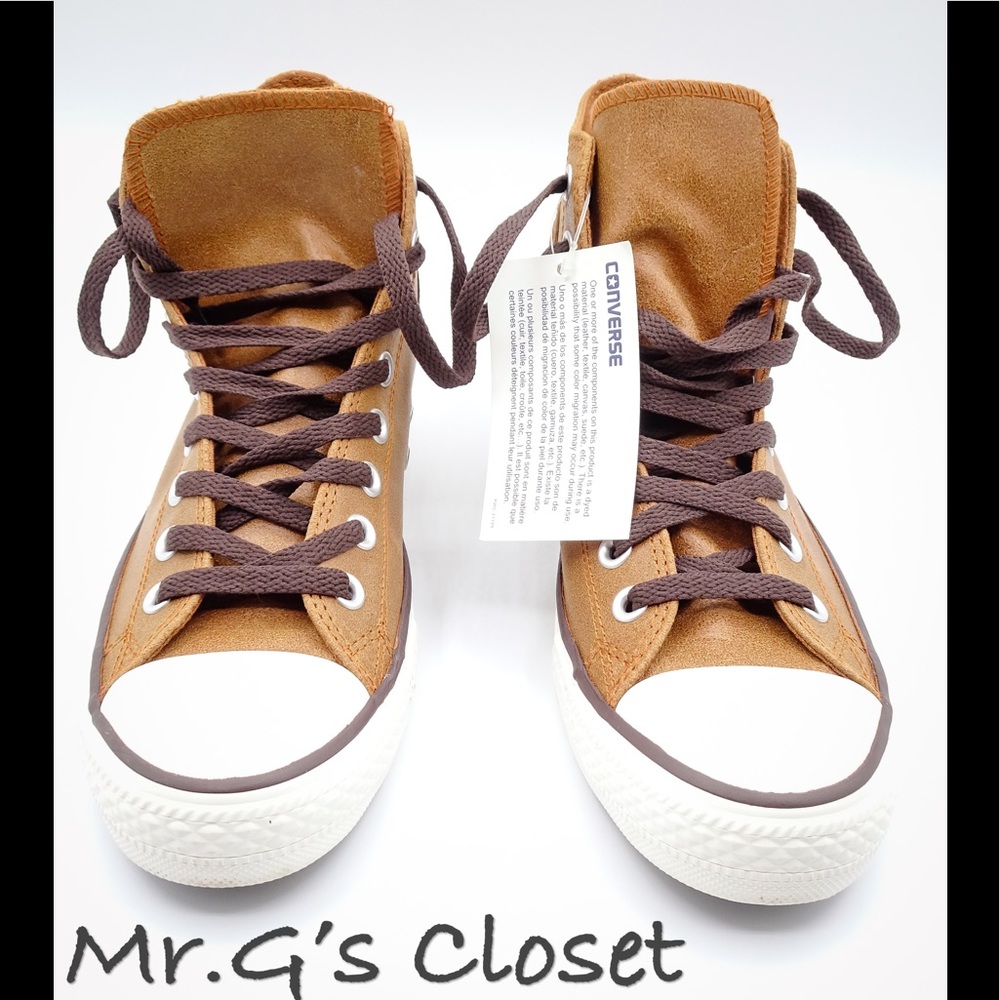 Brown Leather Converse Chuck Taylor Hi